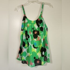 Floral Green and Black Women's Top
